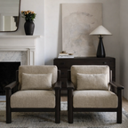 Modern Accent Chair With Wood Frame And Upholstered Cushion For Living Room