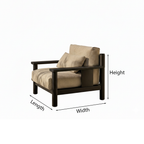 Modern Accent Chair With Wood Frame And Upholstered Cushion For Living Room