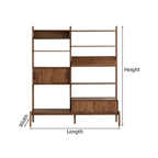 Modern Natural Wood Bookshelf With Cabinet Storage And Display Shelves For Office