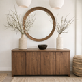 Modern Natural Wood Cabinet With Clean Front Design For Living Room