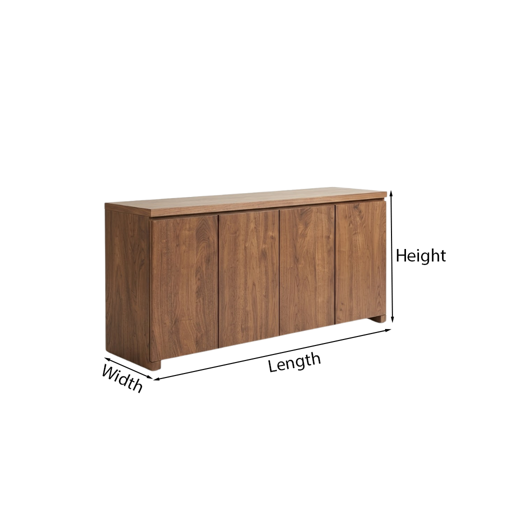 Modern Natural Wood Cabinet With Clean Front Design For Living Room