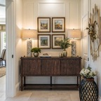 Modern Natural Wood Cabinet With Open Lower Shelf For Living Room