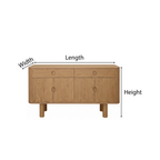 Modern Natural Wood Cabinet With Rounded Corners And Drawer Storage For Living Room