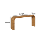 Modern Natural Wood Console Table With Arched Base And Open Storage For Living Room