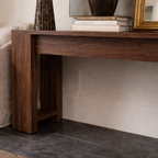 Modern Natural Wood Console Table With Clean Lines And Spacious Surface For Living Room