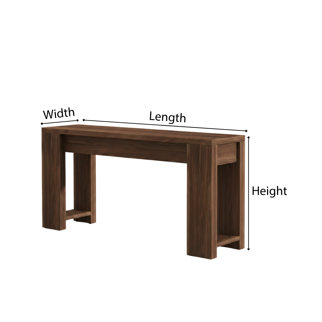 Modern Natural Wood Console Table With Clean Lines And Spacious Surface For Living Room