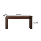 Modern Natural Wood Console Table With Fluted Columns And Drawers For Living Room