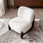 Modern Upholstered Accent Chair With Dark Wood Frame For Living Room