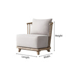 Scandinavian Accent Chair With Spindle Wood Frame And Upholstered Cushion For Living Room