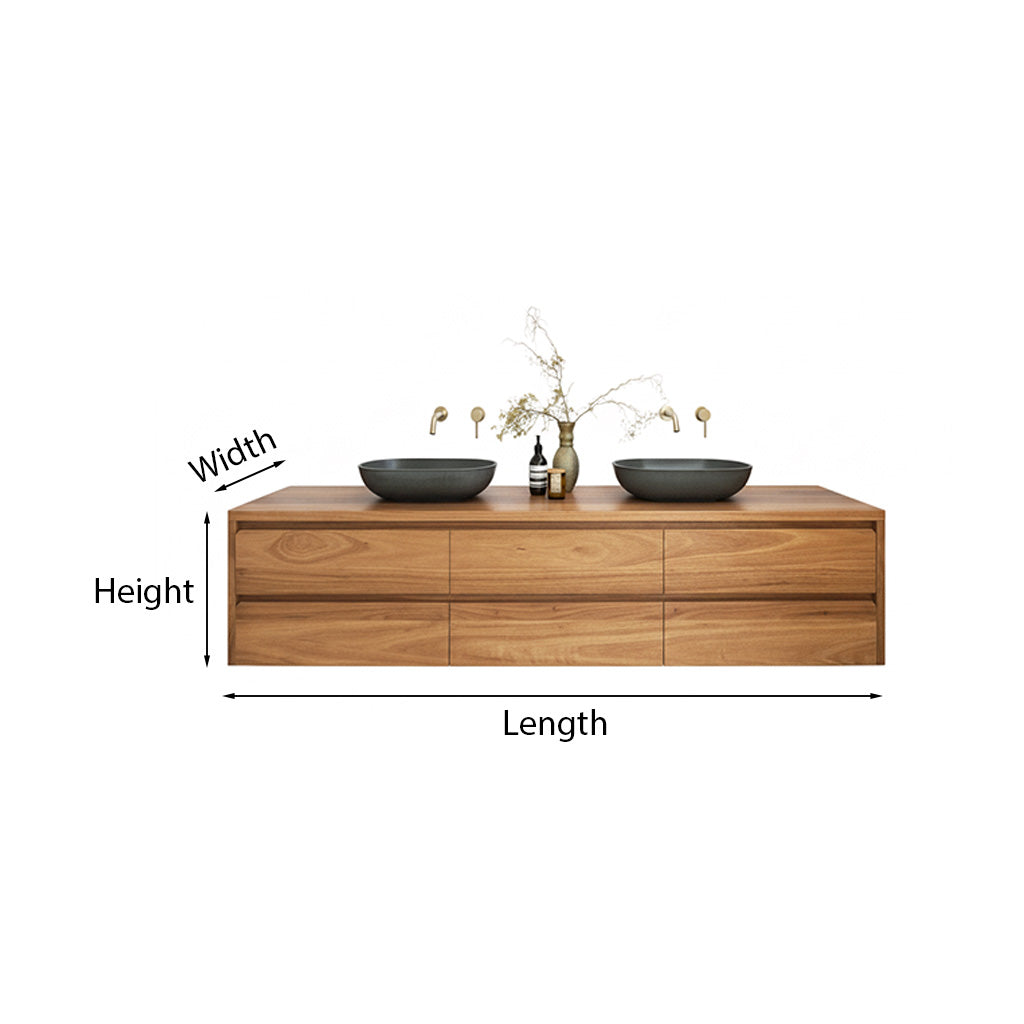 Scandinavian Bathroom Vanity With Natural Wood Finish And Integrated Storage For Bathroom